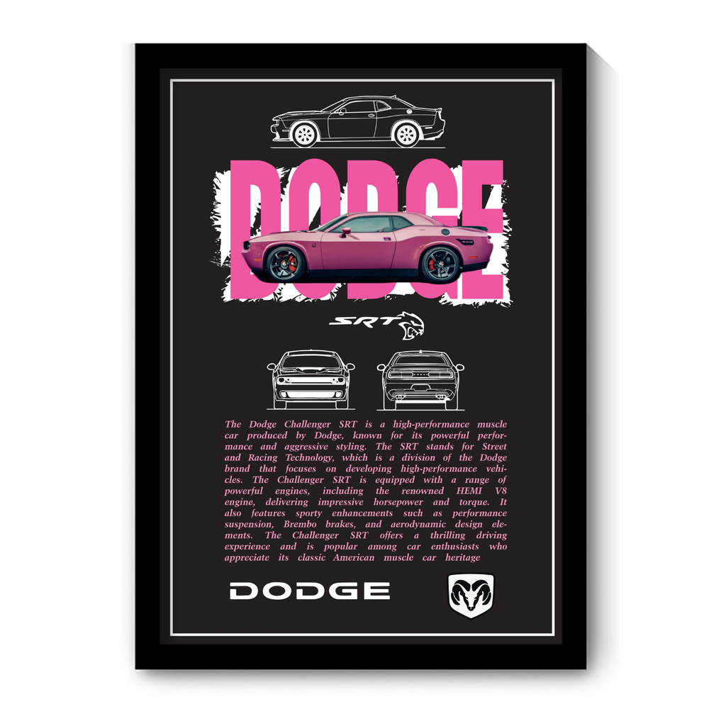 DODGE CHALLENGER SRT - Framed Car Poster