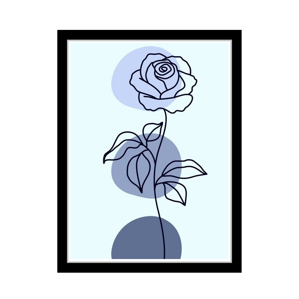 BLUE ROSE - Framed Abstract Poster