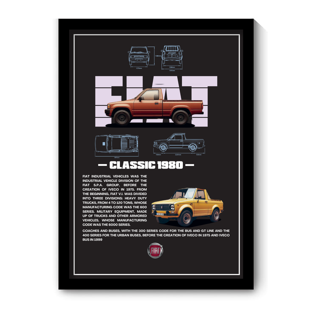 FIAT CLASSIC 1980 V1 - Framed Car Poster