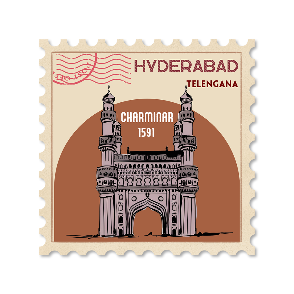 CITY STAMP HYDERABAD-Vinyl Sticker