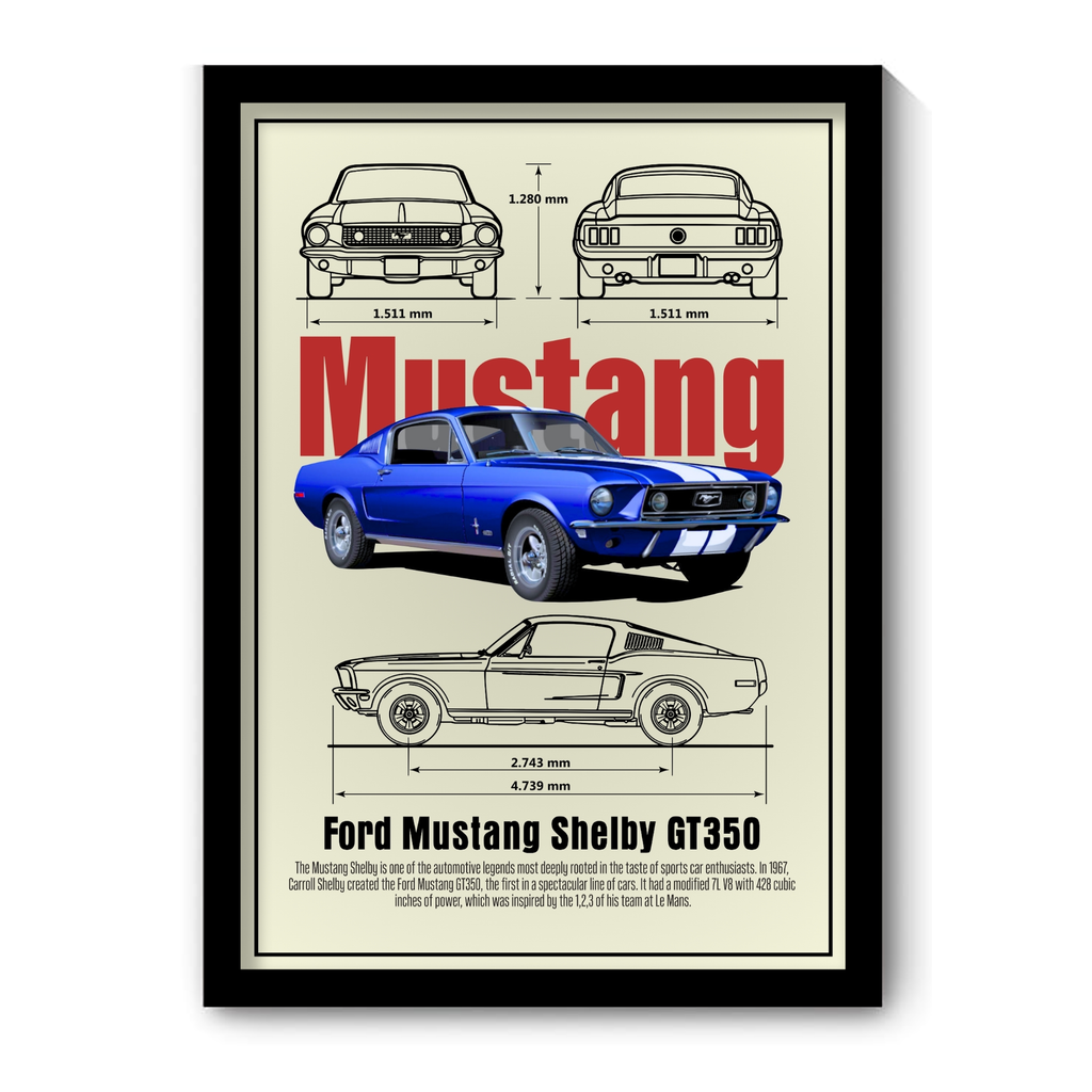 MUSTANG SHELBY GT350 - Framed Car Poster