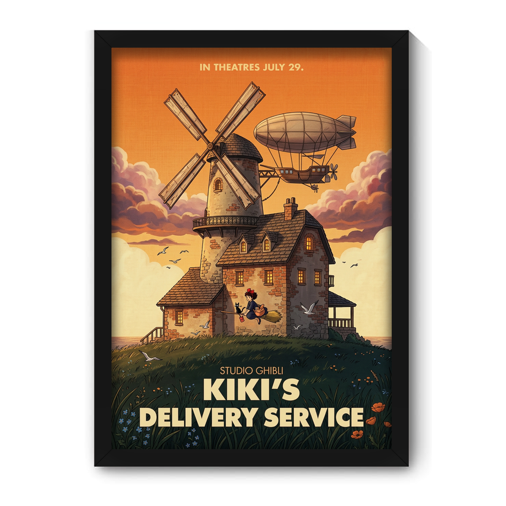 KIKIS DELIVERY SERVICE- Framed Ghibli Anime Poster
