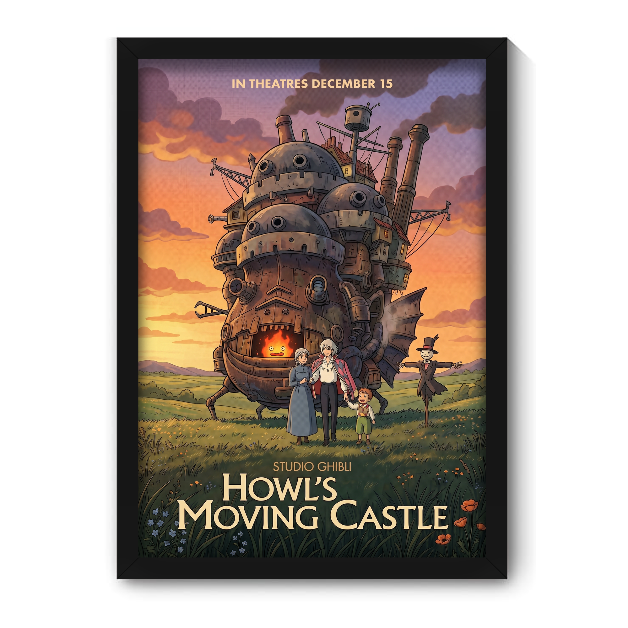 HOWLS MOVING CASTLE- Framed Ghibli Anime Poster