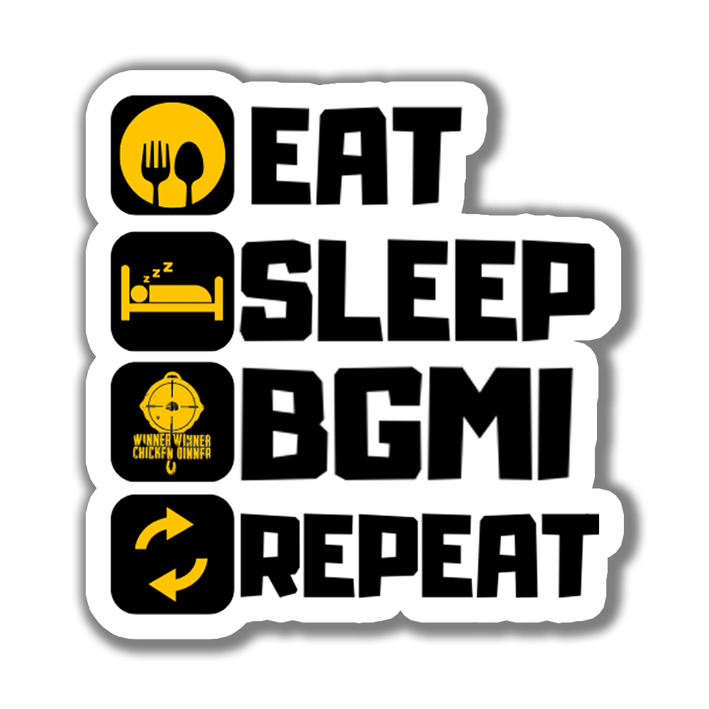 EAT SLEEP BGMI REPEAT-Vinyl Sticker