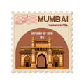CITY STAMP MUMBAI-Vinyl Sticker