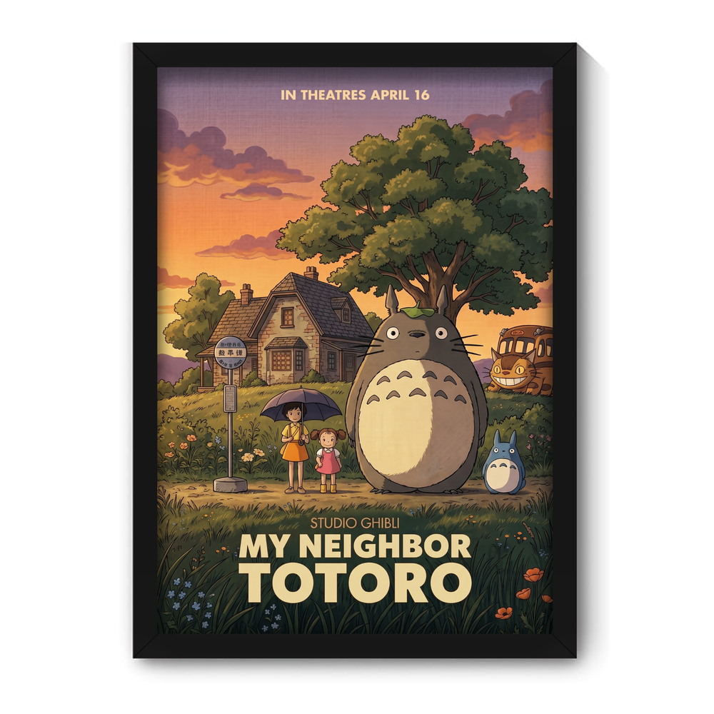 MY NEIGHBOUR TOTORO- Framed Ghibli Anime Poster