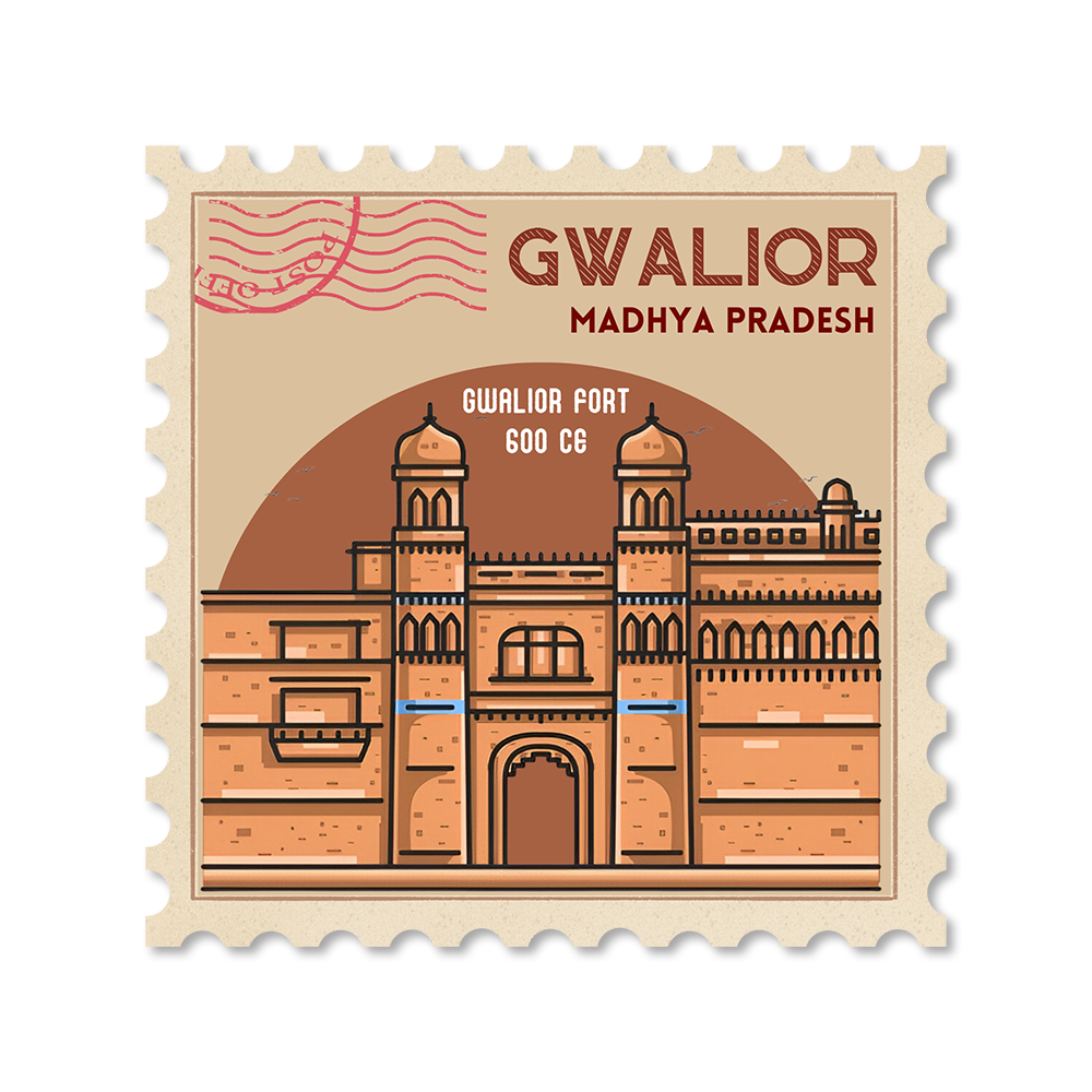 CITY STAMP GWALIOR-Vinyl Sticker