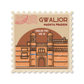 CITY STAMP GWALIOR-Vinyl Sticker