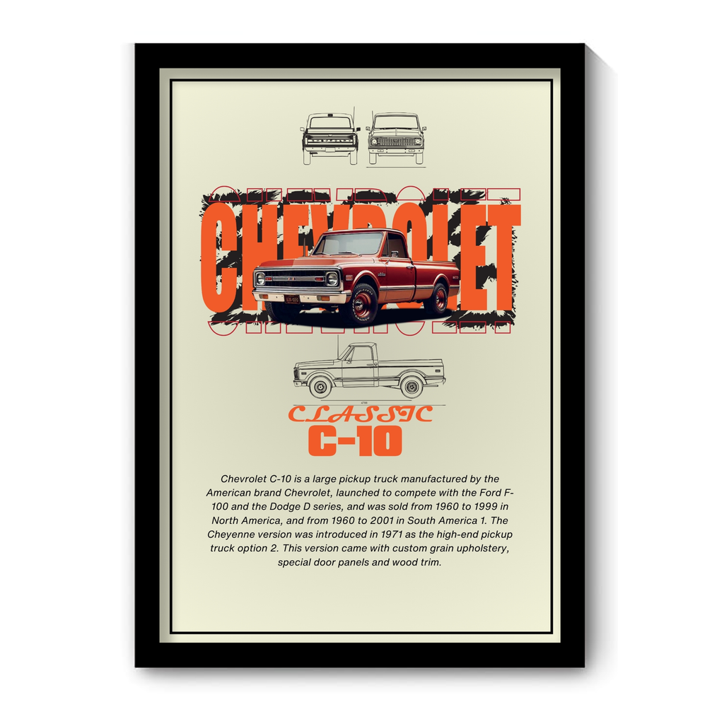 CHEVROLET CLASSIC C-10 V2 - Framed Car Poster