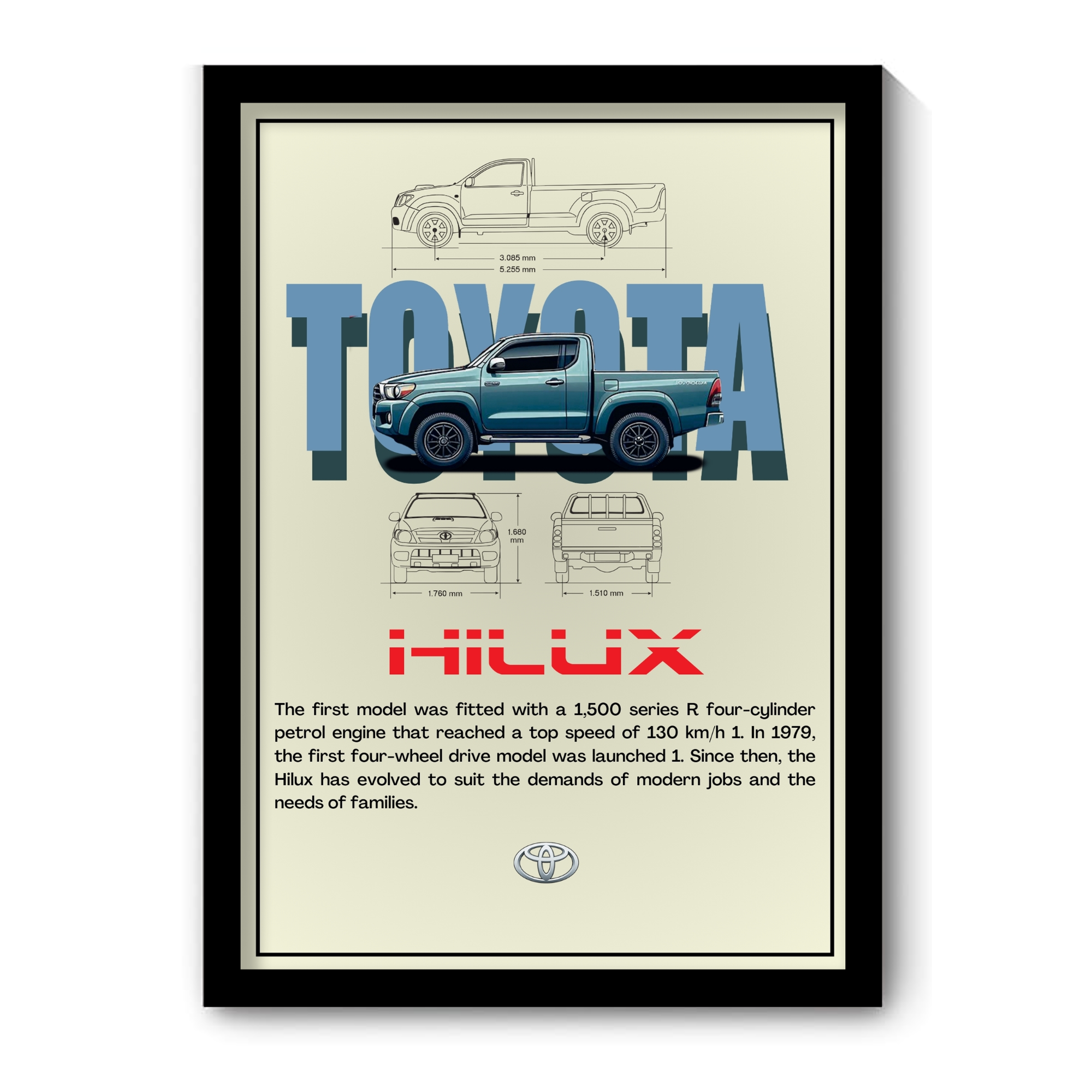 TOYOTA HILUX - Framed Car Poster