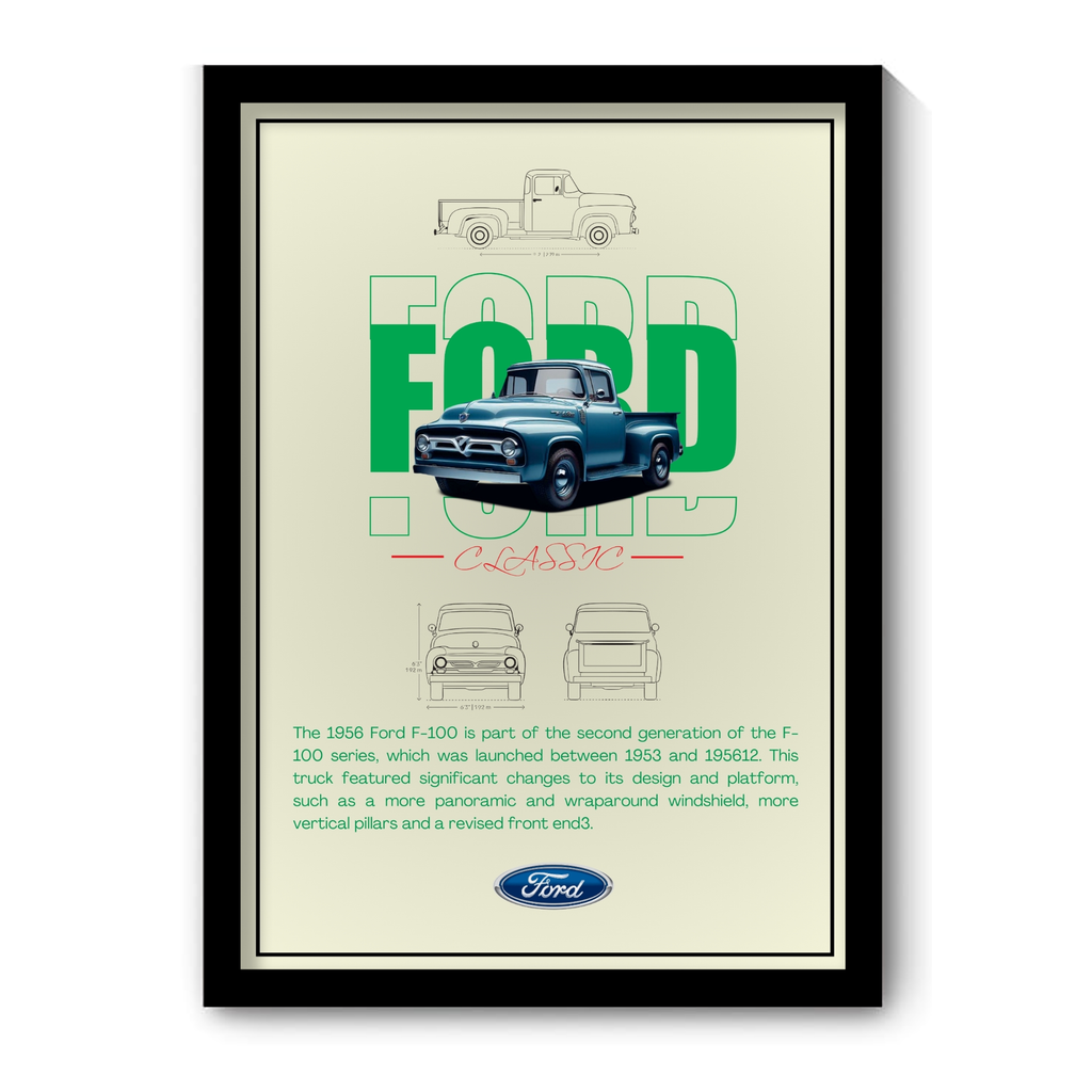 FORD CLASSIC F-100 1956 - Framed Car Poster
