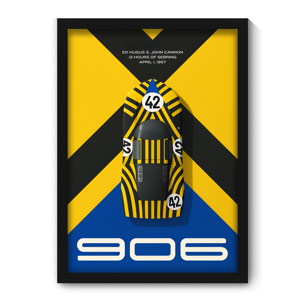 PORSCHE 906 CARRERA 6 - Framed Car Poster