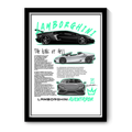 LAMBORGHINI AVENTADOR - Framed Car Poster