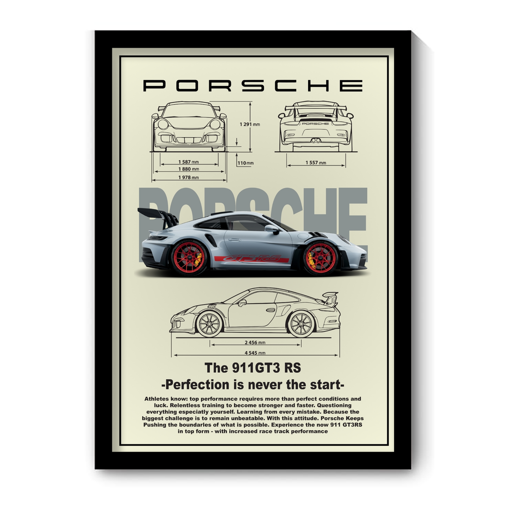 PORSCHE THE 911 GT3 RS - Framed Car Poster