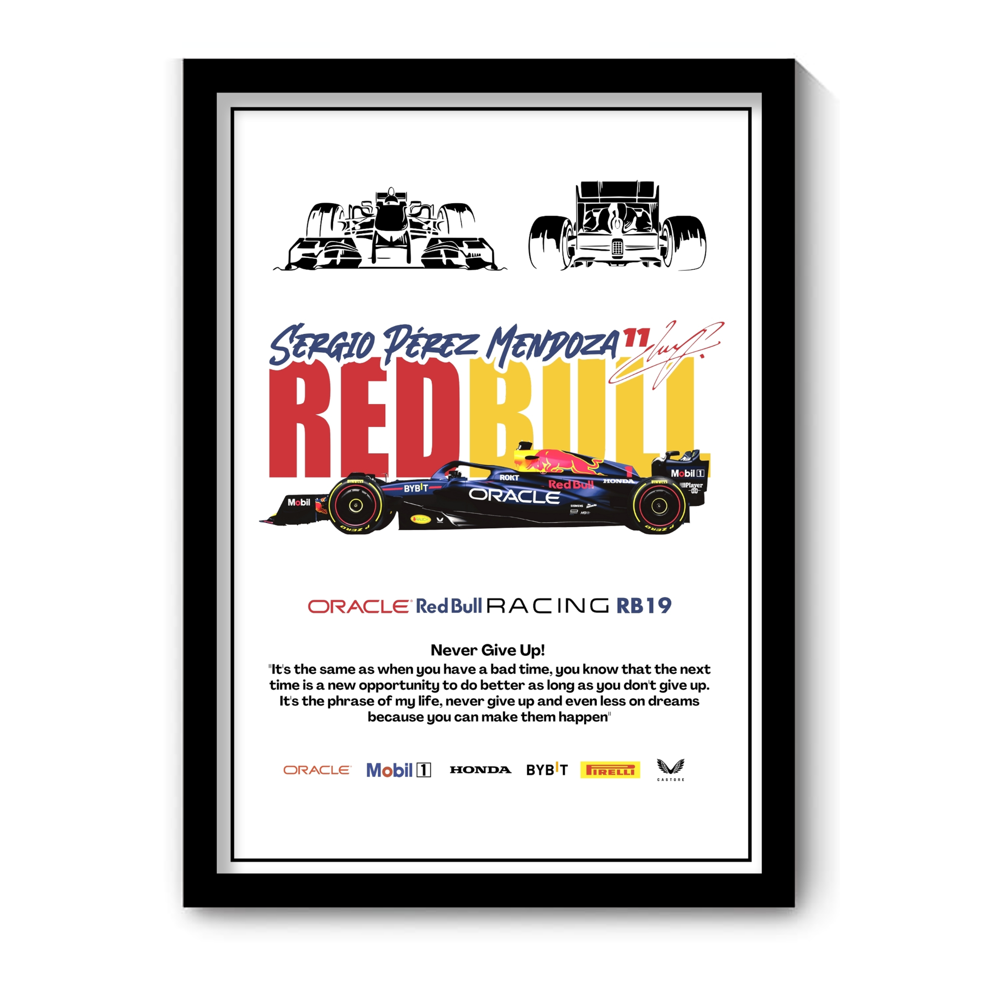 ORACLE REDBULL RACING RB19 - Framed Car Poster