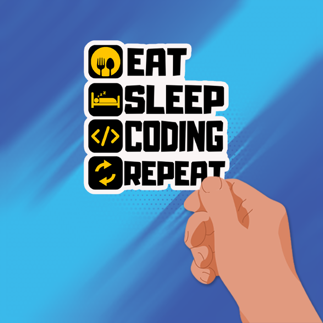 EAT SLEEP CODING REPEAT-Vinyl Sticker