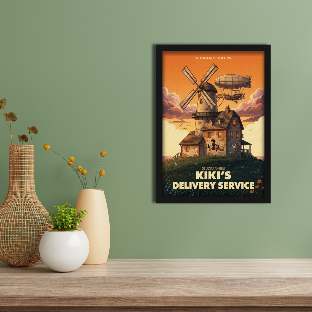 KIKIS DELIVERY SERVICE- Framed Ghibli Anime Poster