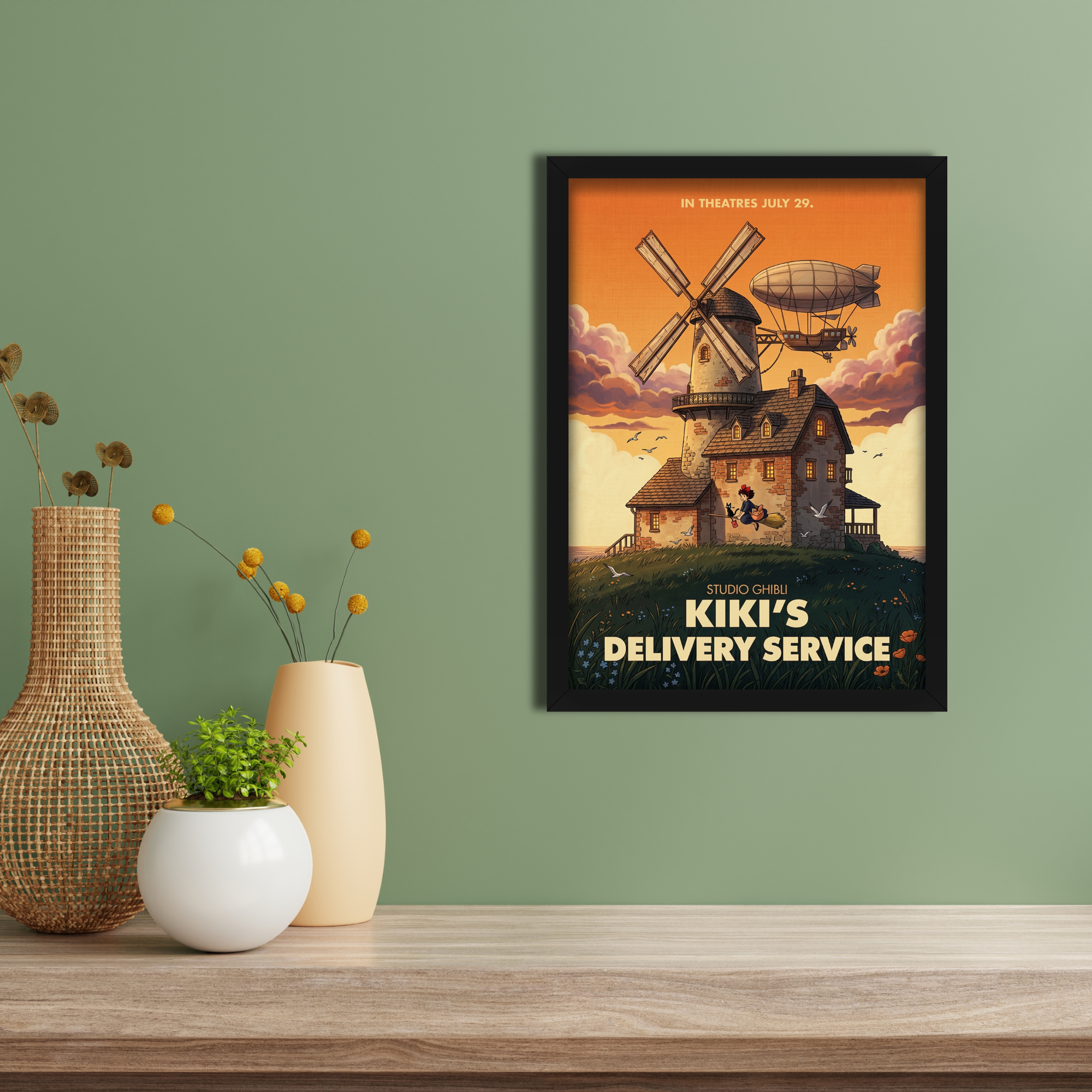 KIKIS DELIVERY SERVICE- Framed Ghibli Anime Poster