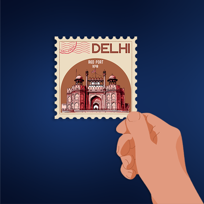 CITY STAMP DELHI-Vinyl Sticker