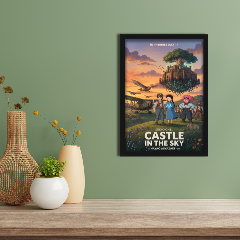 CASTLE IN THE SKY- Framed Ghibli Anime Poster