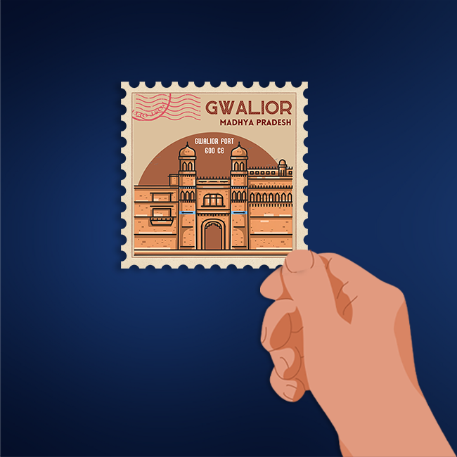 CITY STAMP GWALIOR-Vinyl Sticker