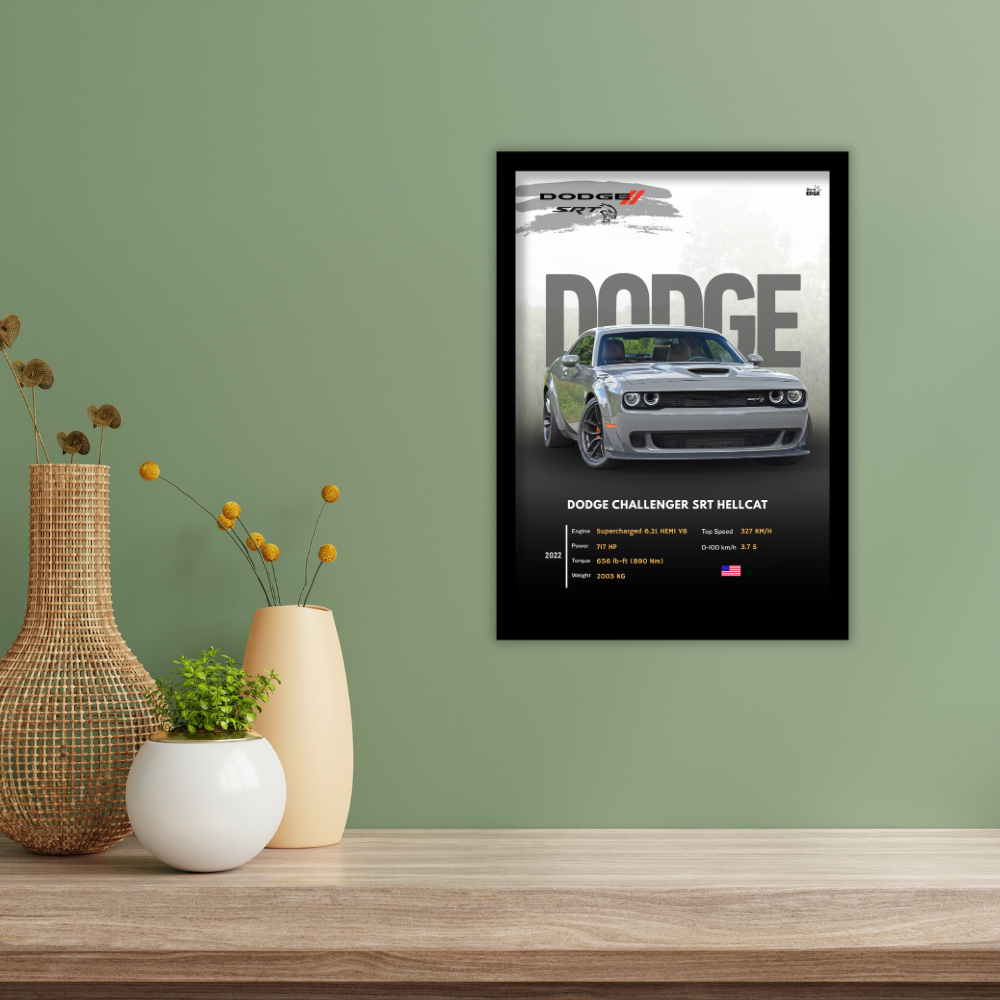 DODGE CHALLENGER SRT - Framed Car Poster
