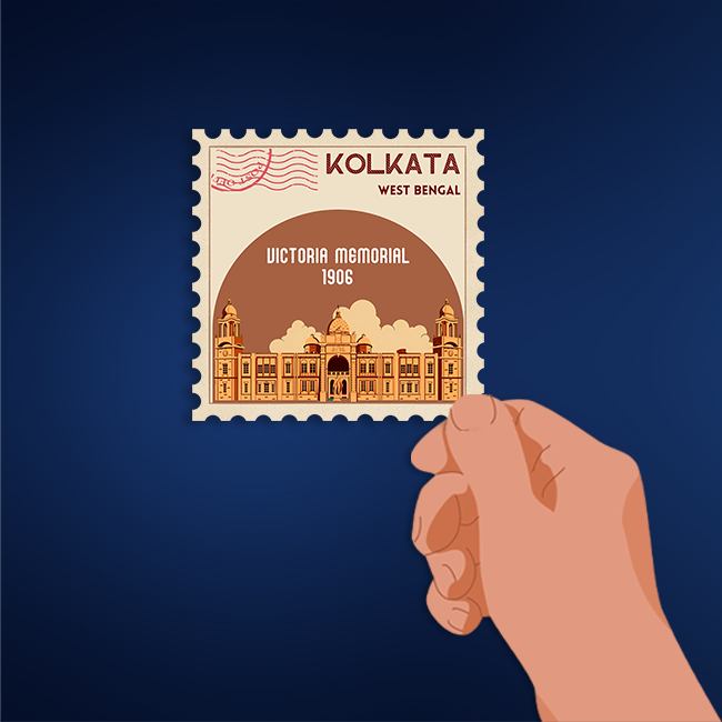 CITY STAMP KOLKATA-Vinyl Sticker