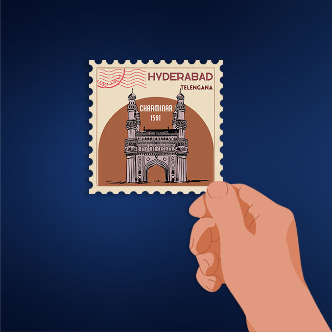 CITY STAMP HYDERABAD-Vinyl Sticker