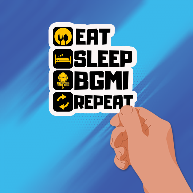 EAT SLEEP BGMI REPEAT-Vinyl Sticker
