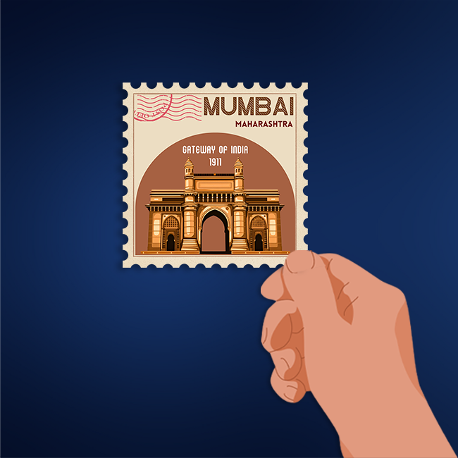 CITY STAMP MUMBAI-Vinyl Sticker