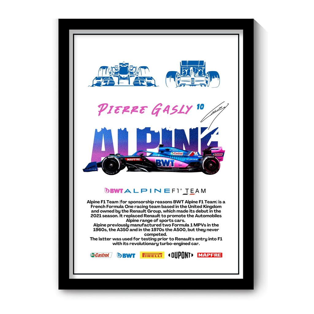 ALPINE PIERRE GASLY 10 - Framed Car Poster