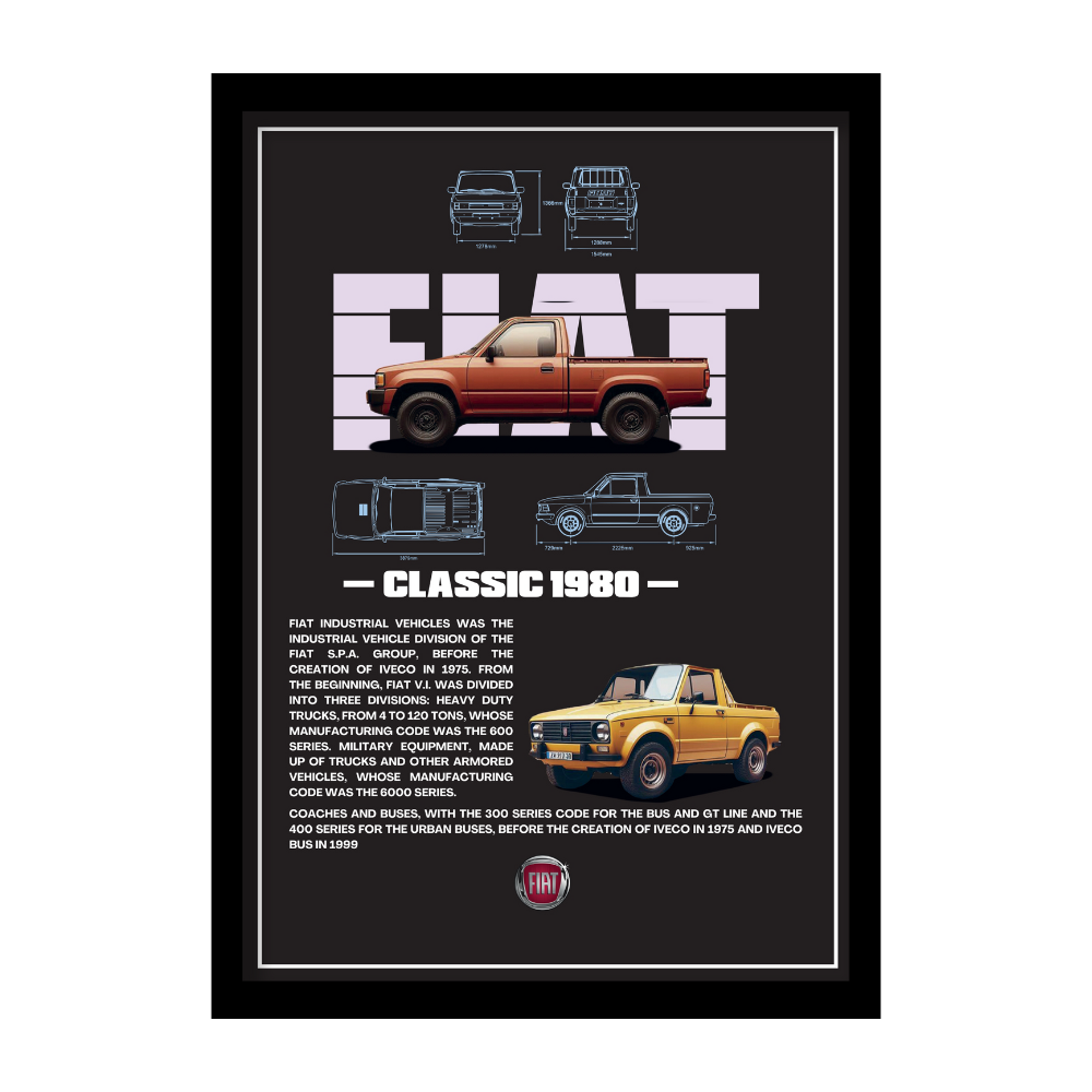FIAT CLASSIC 1980 - Premium Framed Poster