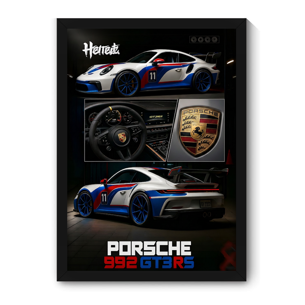 PORSCHE 992 GT3RS - Framed Car Poster