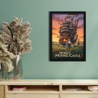 HOWLS MOVING CASTLE- Framed Ghibli Anime Poster