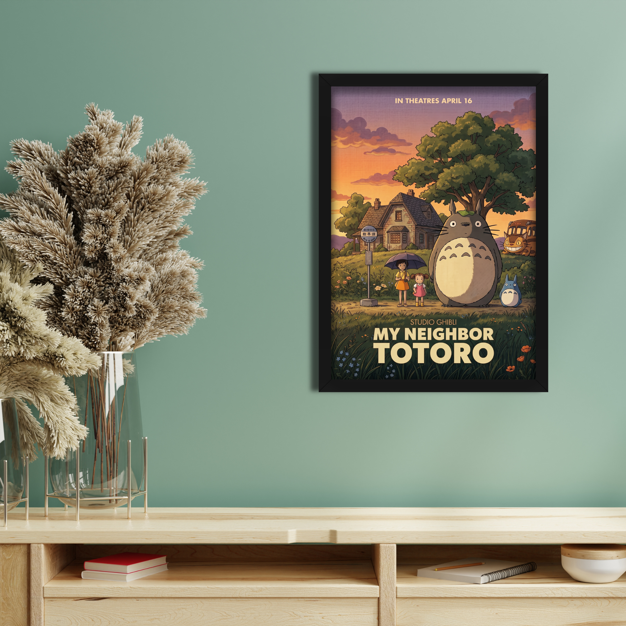 MY NEIGHBOUR TOTORO- Framed Ghibli Anime Poster