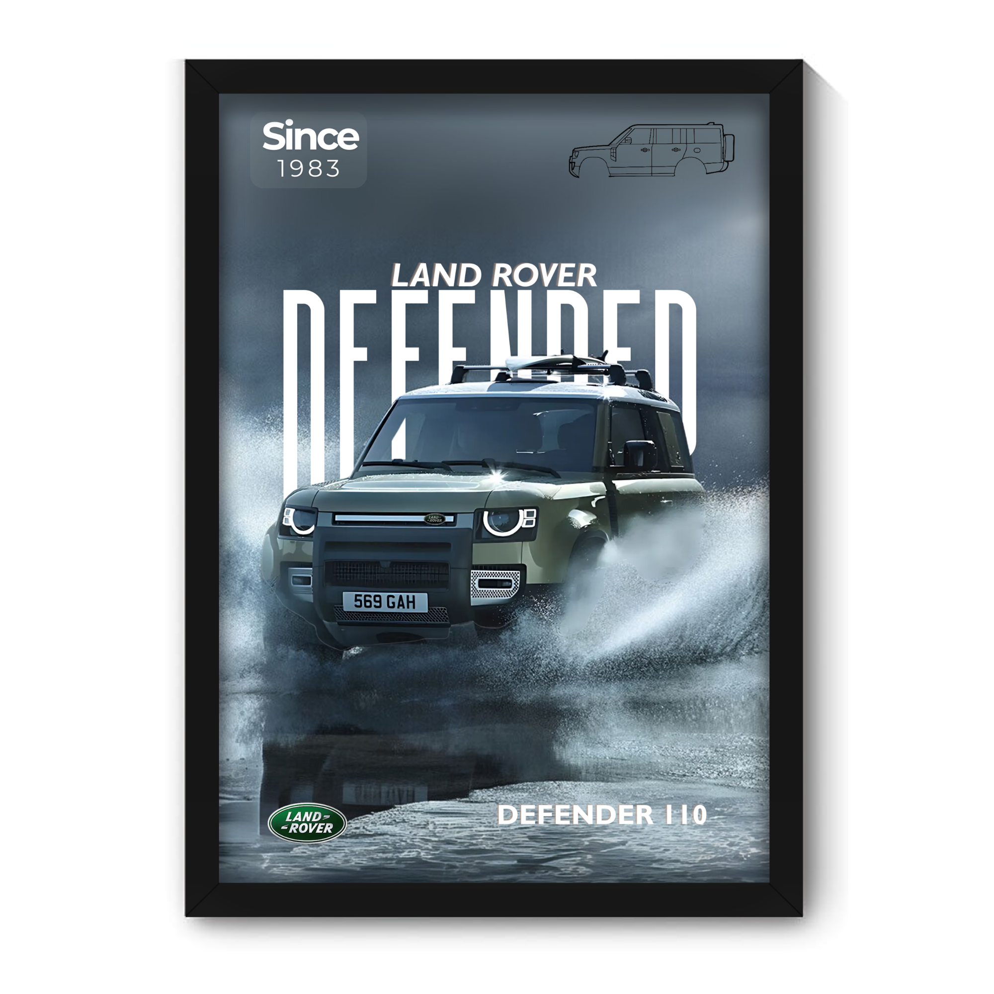 LAND ROVER DEFENDER - Framed Car Poster