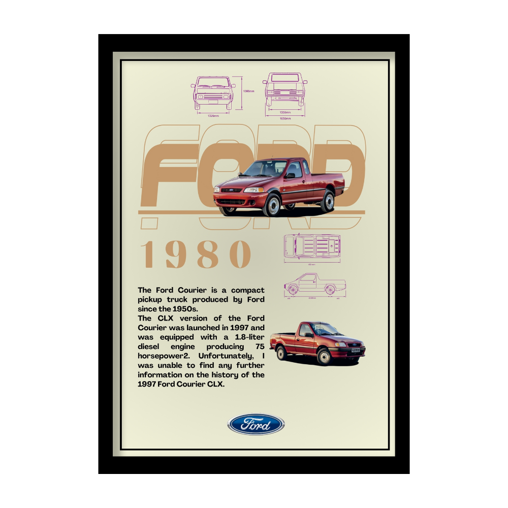 FORD 1980 - Framed Car Poster