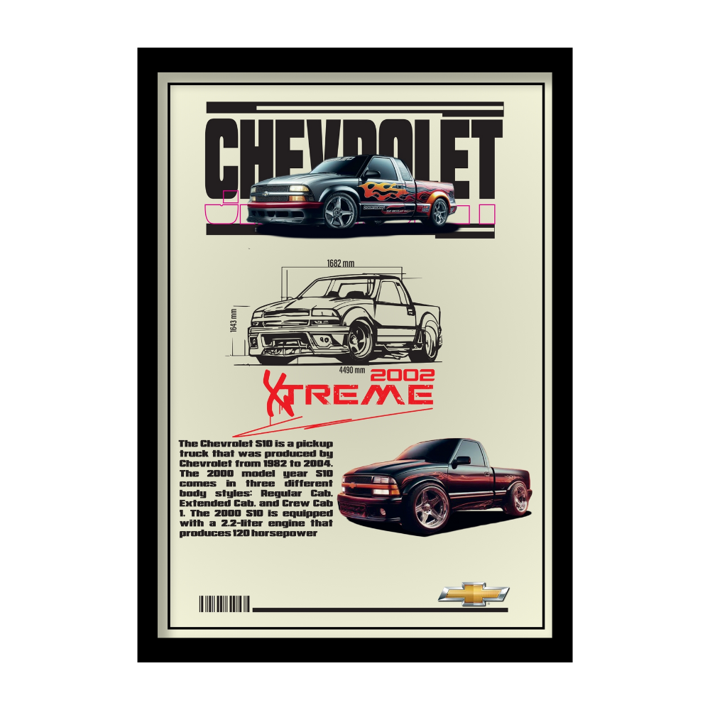CHEVROLET XTREME 2002 - Framed Car Poster
