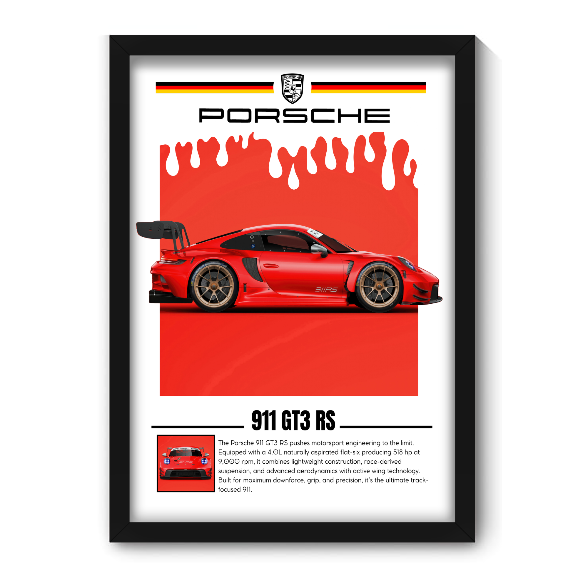 911 GT3 RS -1 - Framed Car Poster