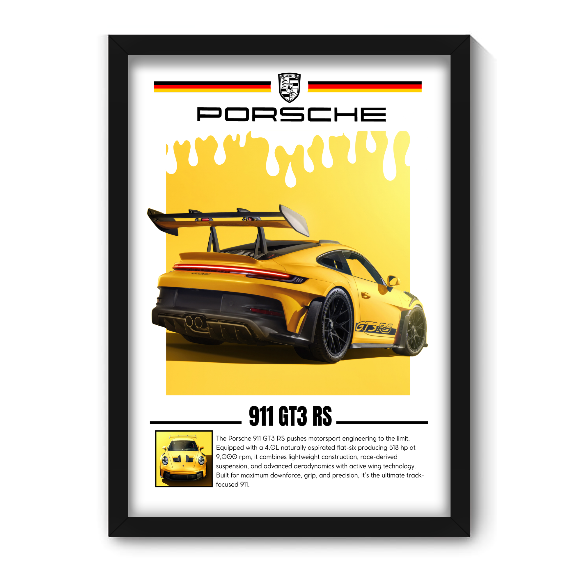 911 GT3 RS - Framed Car Poster