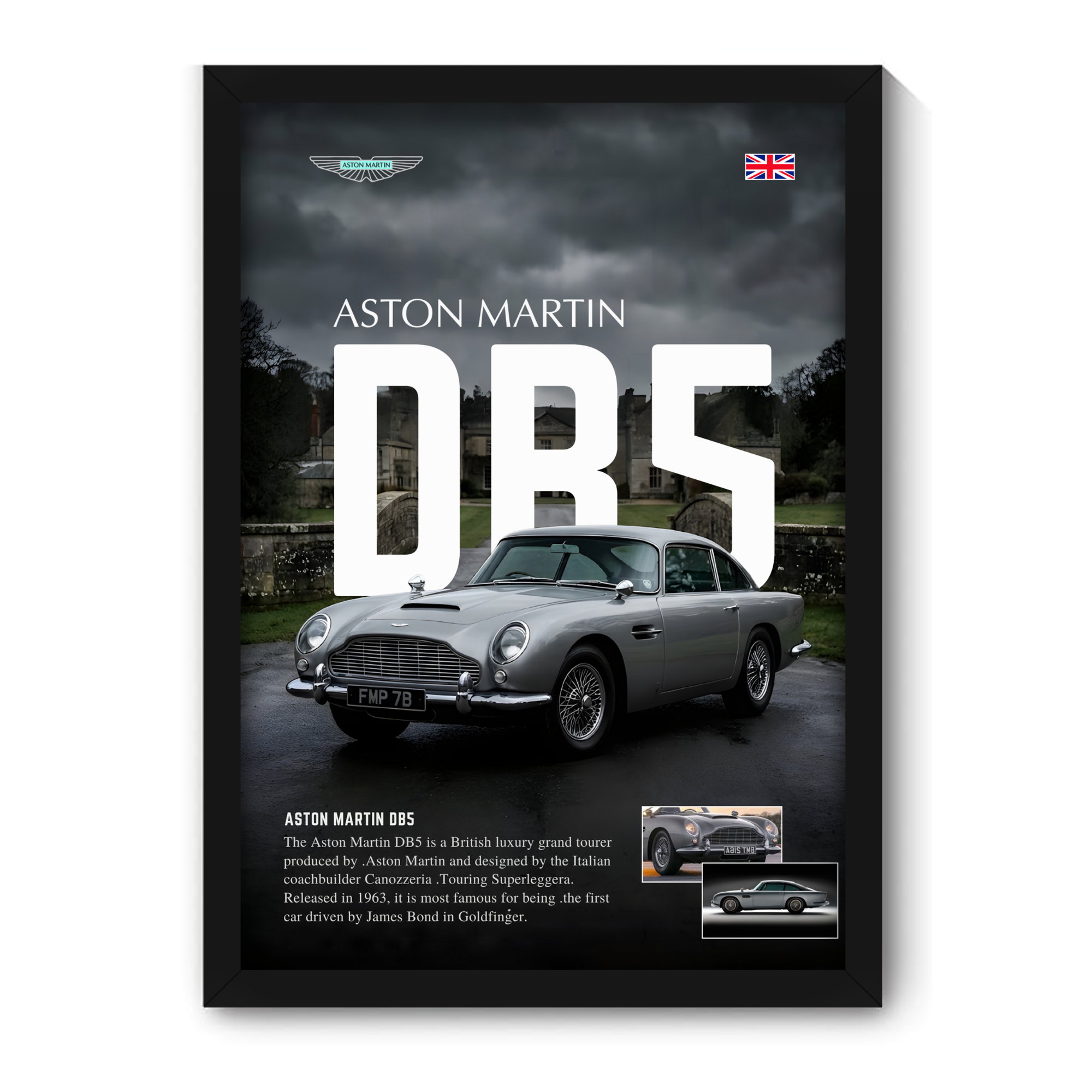 ASTON MARTIN DB5 - Framed Car Poster