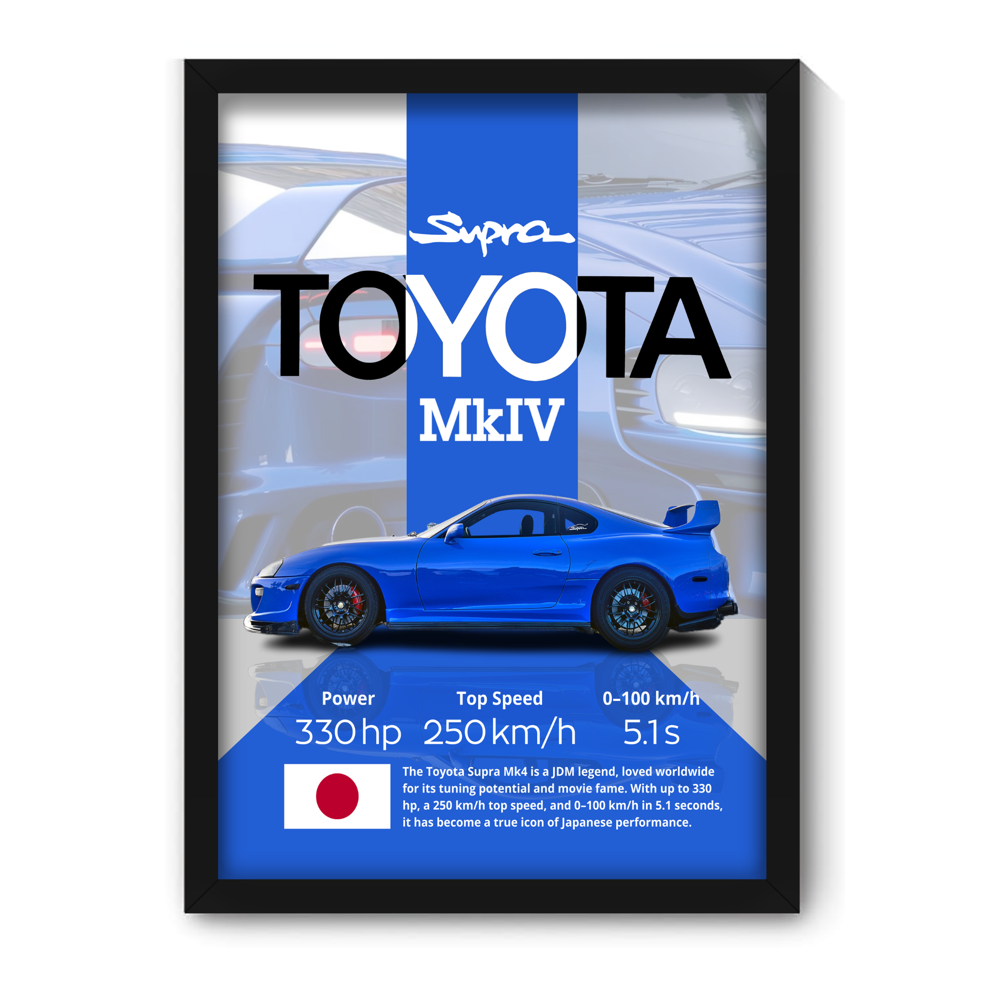TOYOTA SUPRA MKIV - Framed Car Poster