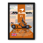 MCLAREN F1 - Framed Car Poster