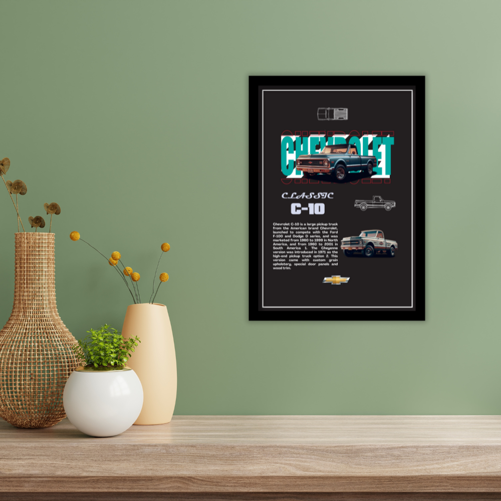 CHEVROLET CLASSIC C-10 V1 - Framed Car Poster