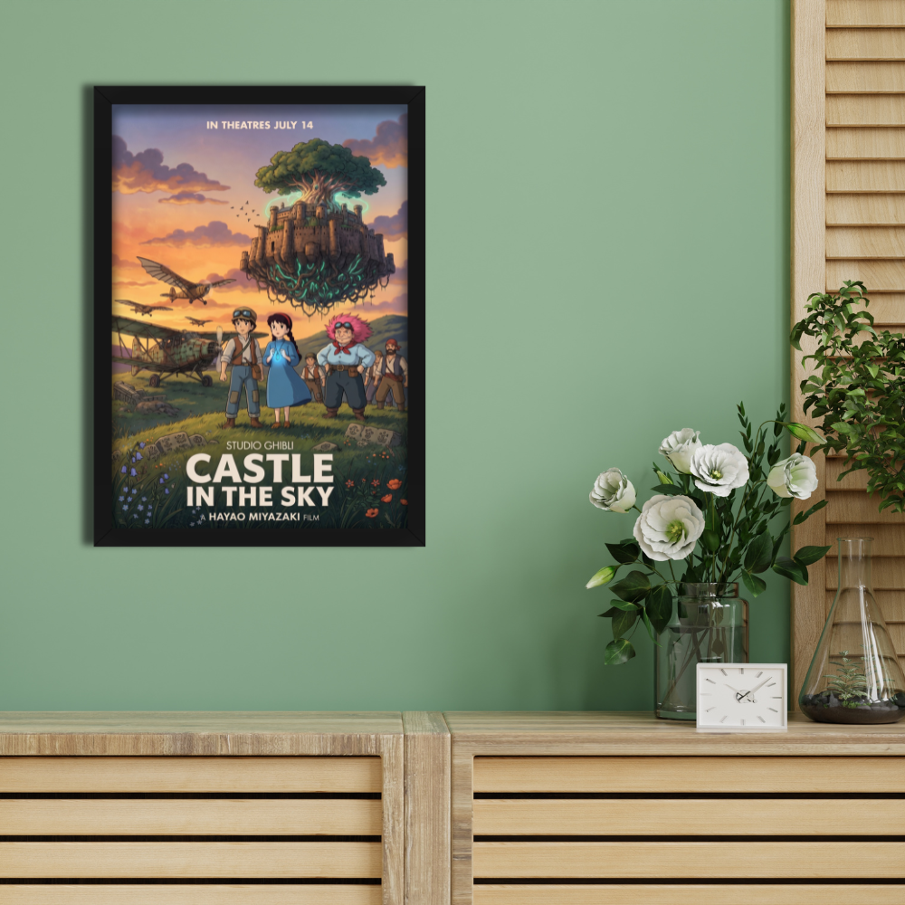 CASTLE IN THE SKY- Framed Ghibli Anime Poster
