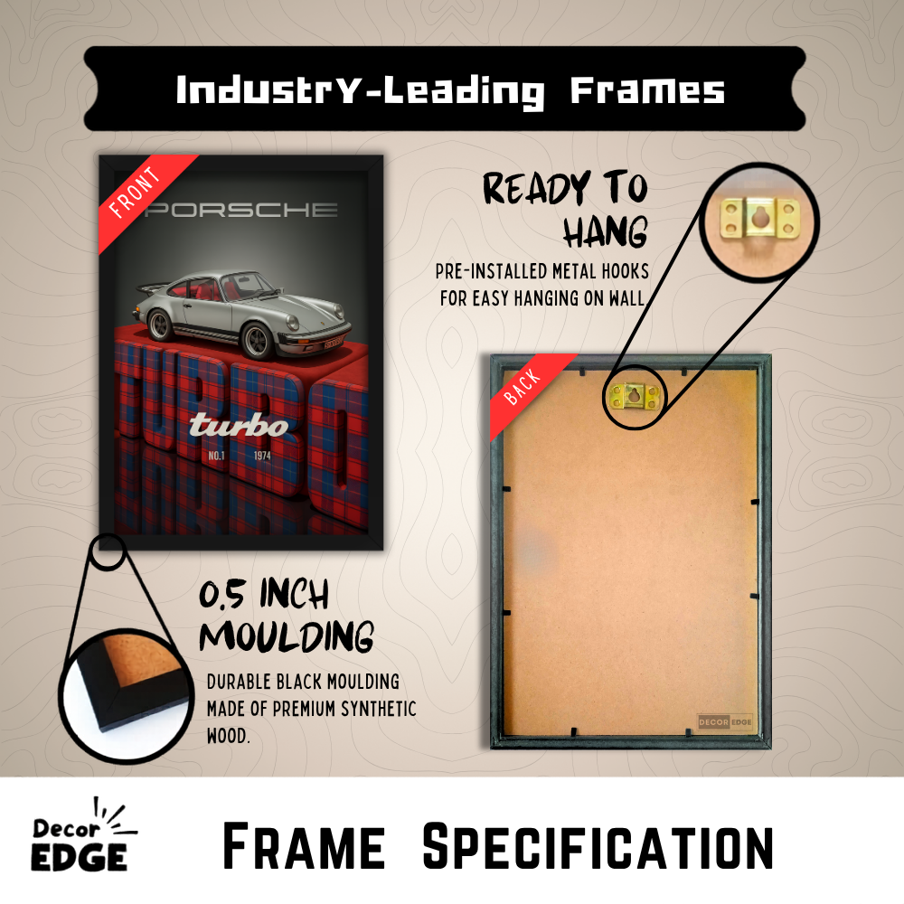 PORSCHE TURBO - Framed Car Poster