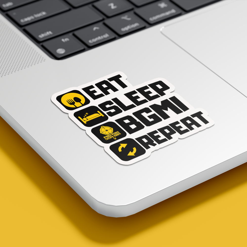EAT SLEEP BGMI REPEAT-Vinyl Sticker
