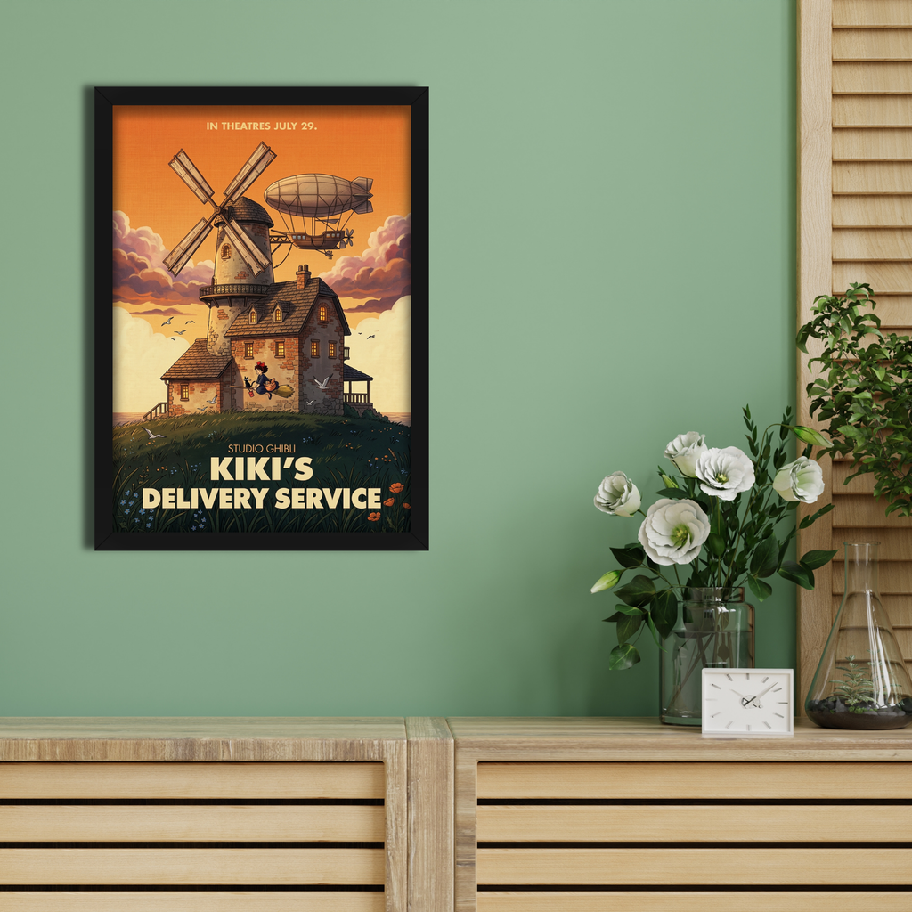 KIKIS DELIVERY SERVICE- Framed Ghibli Anime Poster