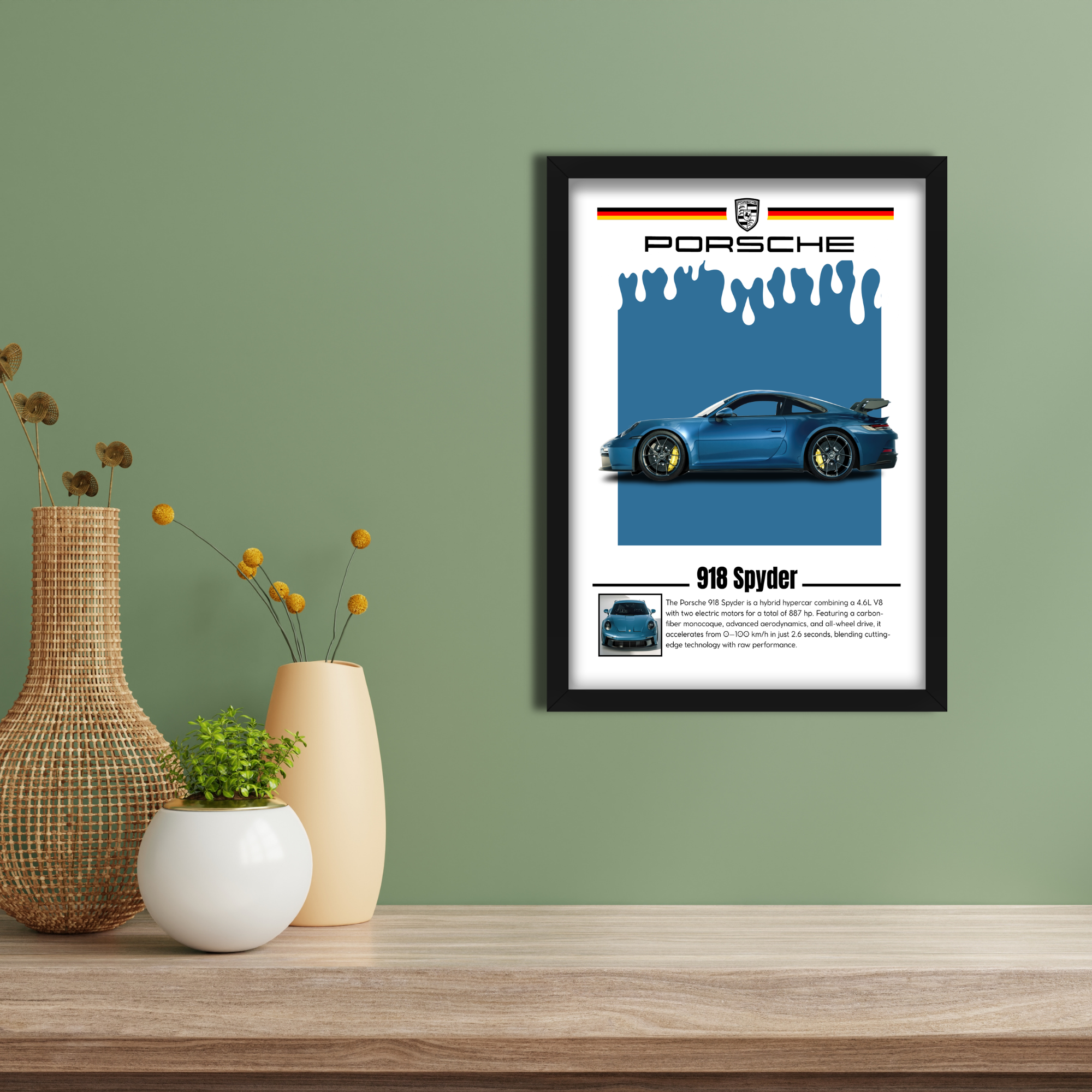 918 SPYDER - Framed Car Poster
