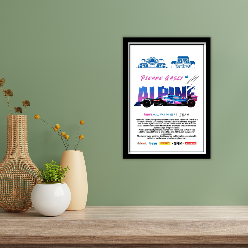 ALPINE PIERRE GASLY 10 - Framed Car Poster